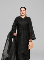 Black Hoor  Embroidered 3-Piece Suit