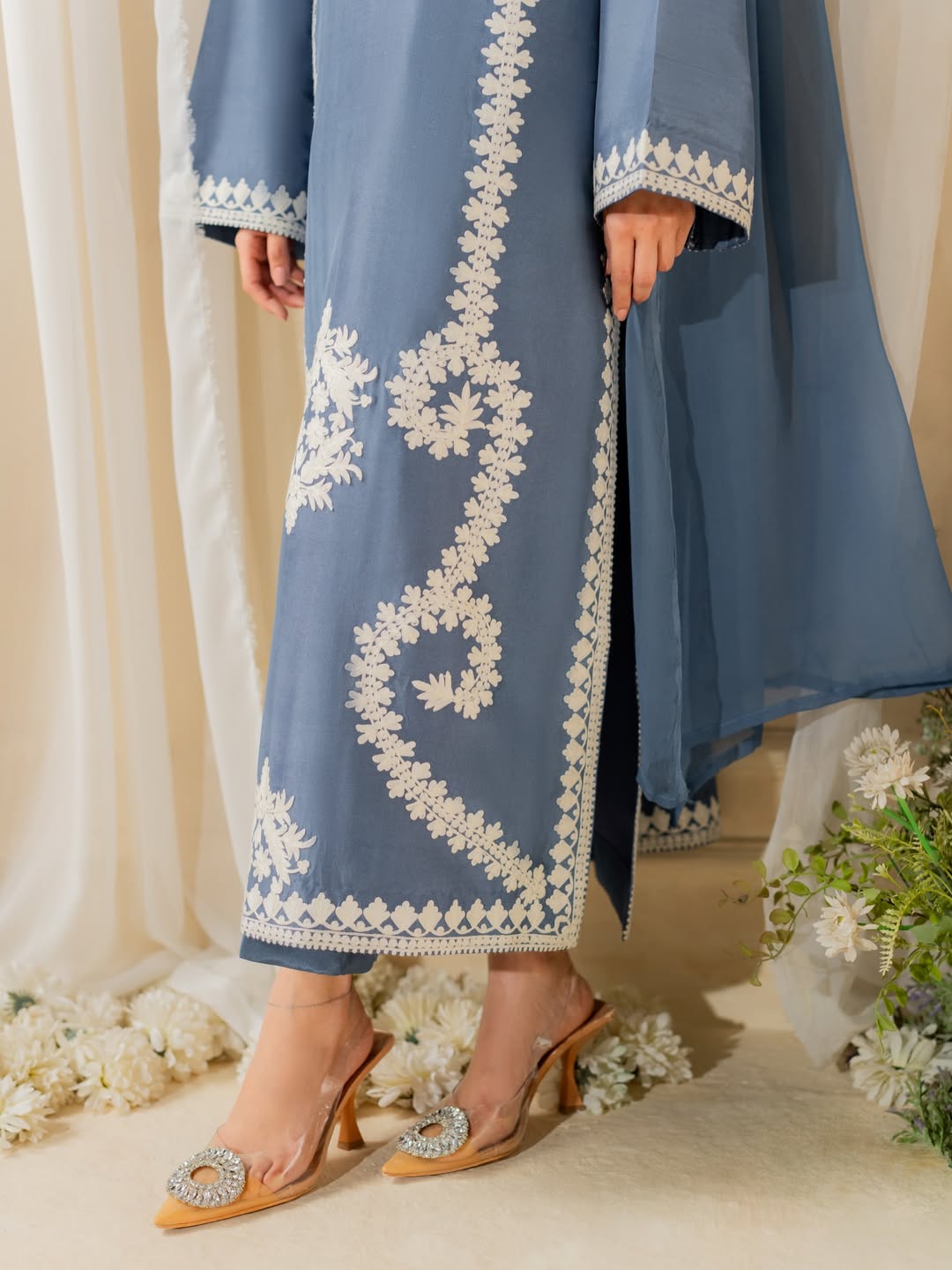 Neelam Blue Embroided 3 PCs