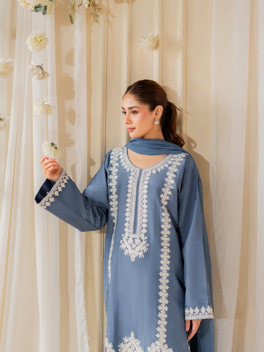 Neelam Blue Embroided 3 PCs