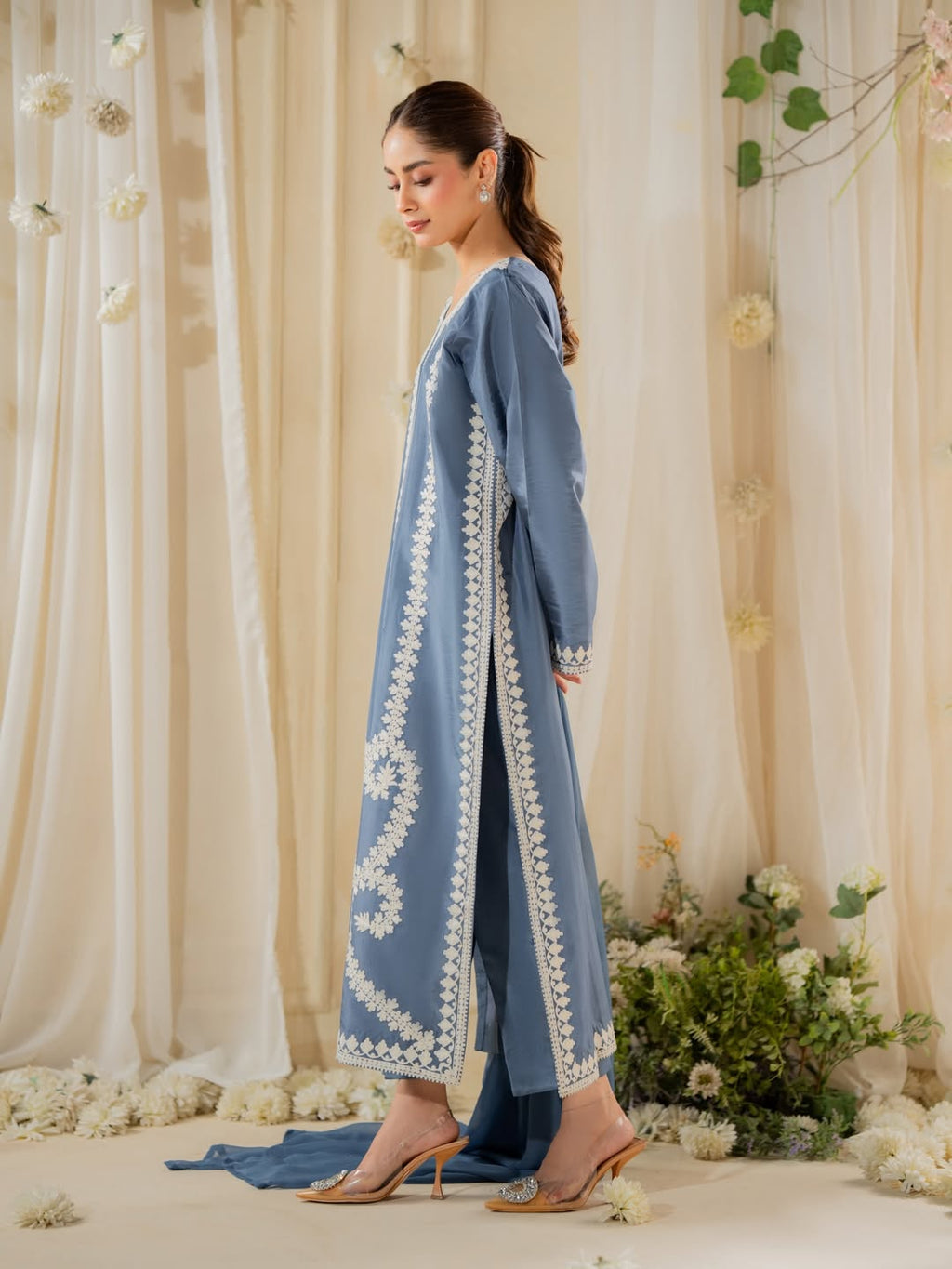 Neelam Blue Embroided 3 PCs