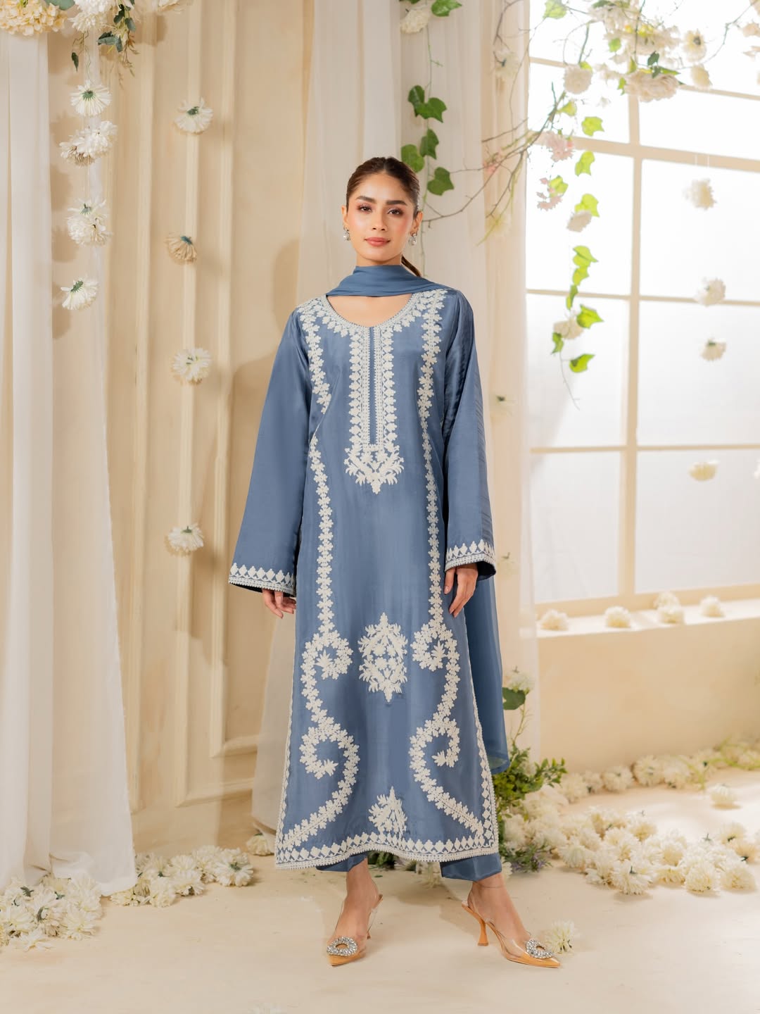 Neelam Blue Embroided 3 PCs