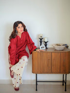 Hearts Red (Stitched 2 Pcs)