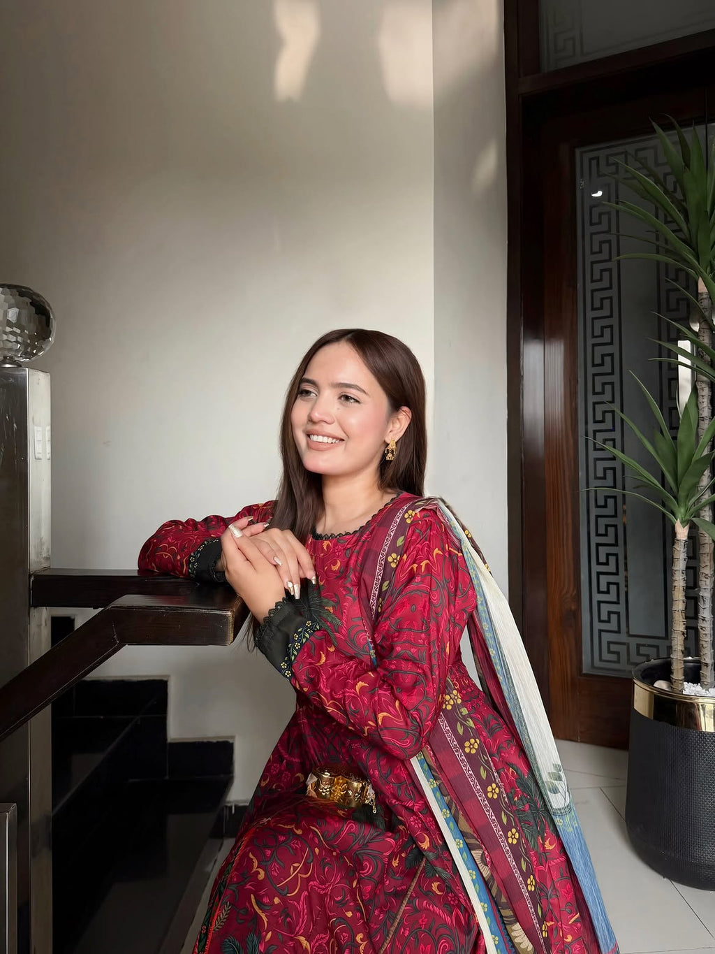 Mirha-Digital Printed Frok 2Pcs