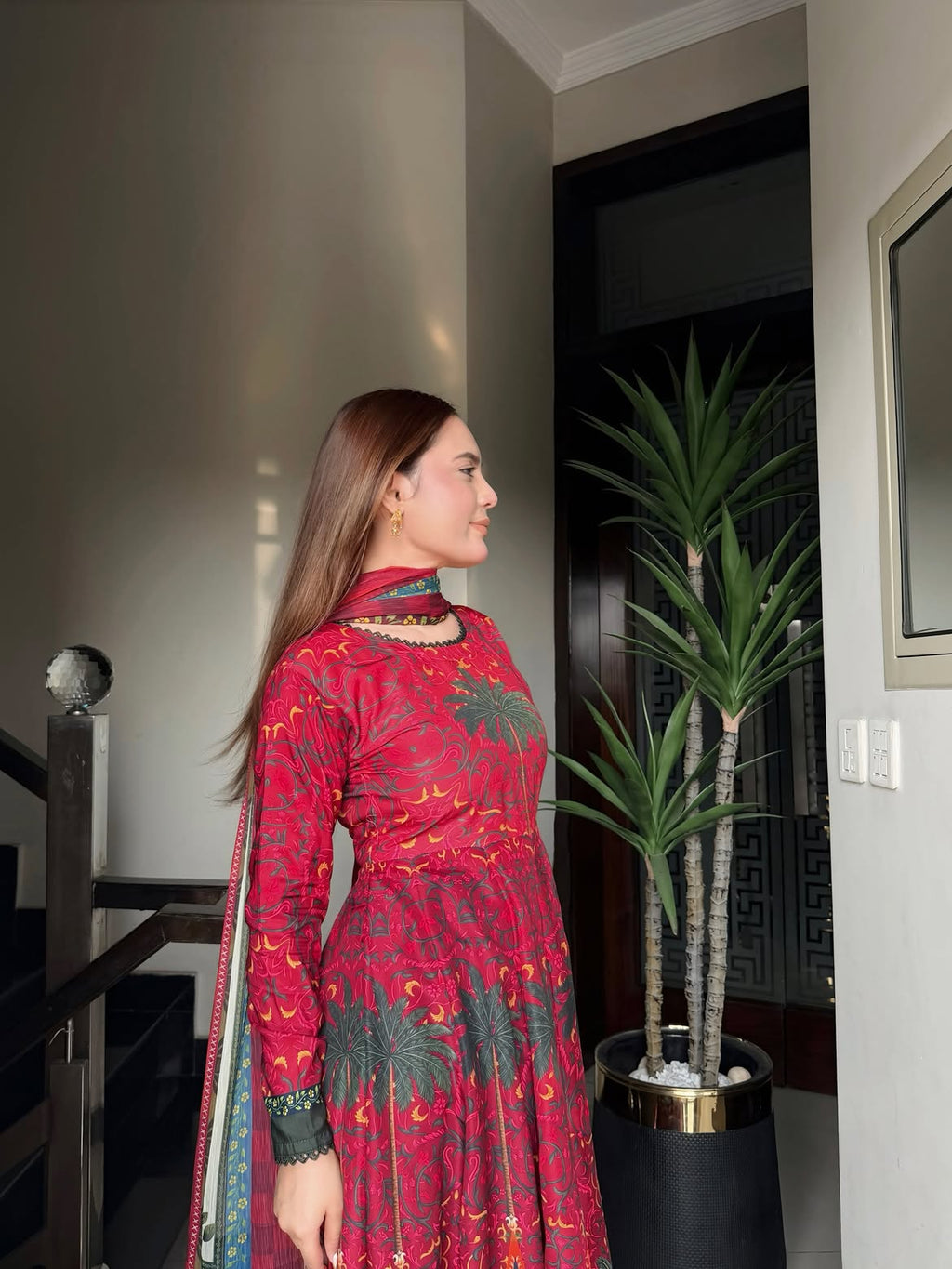 Mirha-Digital Printed Frok 2Pcs