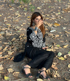 Black Bloom (Embroided 2 PCs)