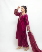Tea Pink  (Embroided 3 PCs)