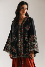 ETHNIC BLACK & RED 2PC STITCHED