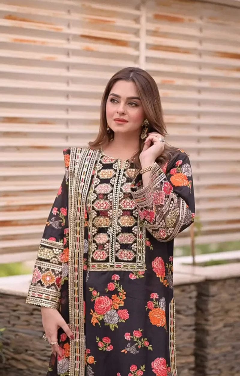 Bulbul Digital Embroidery 3 PCs